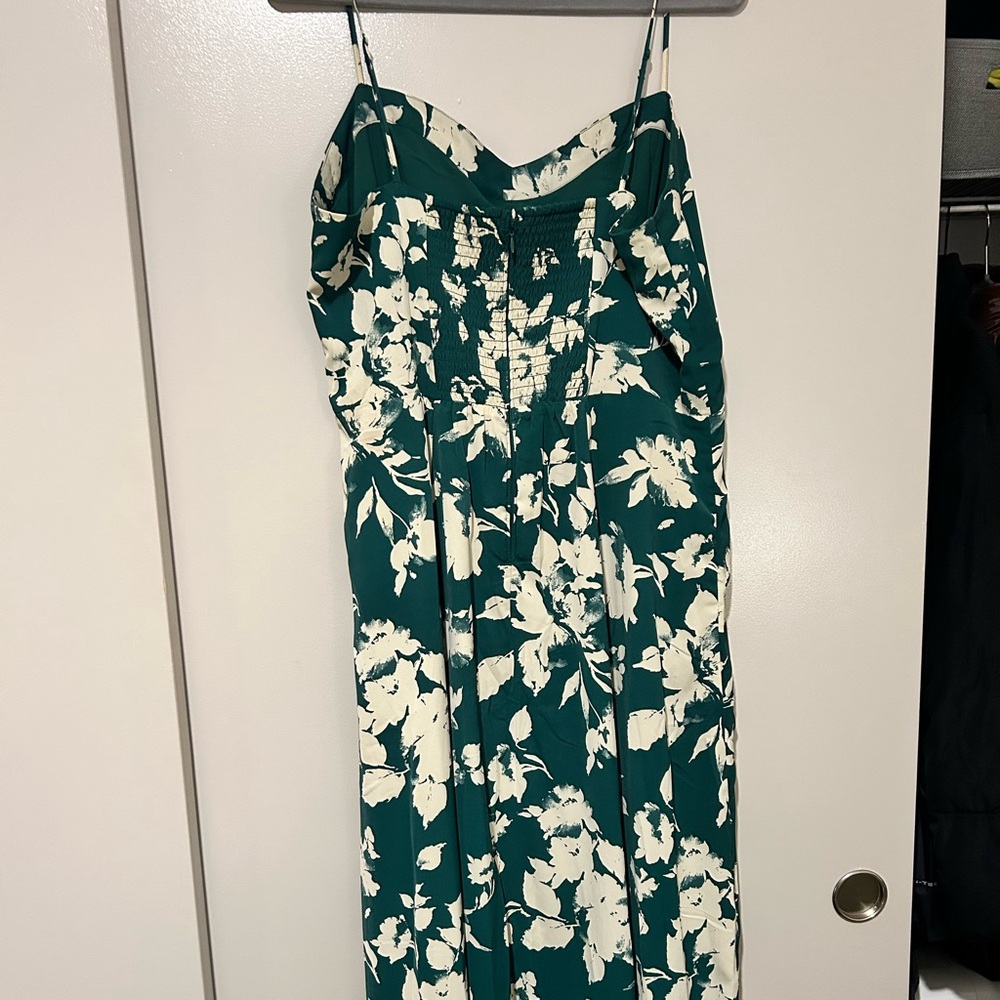 Abercrombie & Fitch Teal and Cream Floral Maxi Dress - Picture 2 of 3